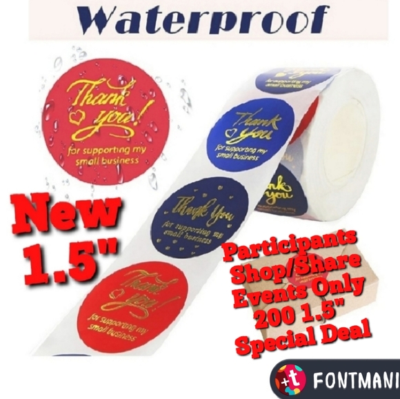 PFF'S SPECIAL OFFER 200 Black/Gold Stickers - Picture 5 of 15